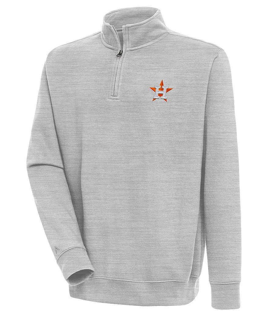 Antigua MLB American League Victory Quarter-Zip Mockneck Pullover, Mens, 3XL, Houston Astros Grey Heather