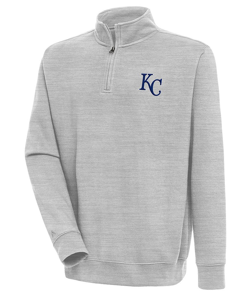 Antigua MLB American League Victory Crew Sweatshirt, Mens, M, Kansas City Royals Grey Heather