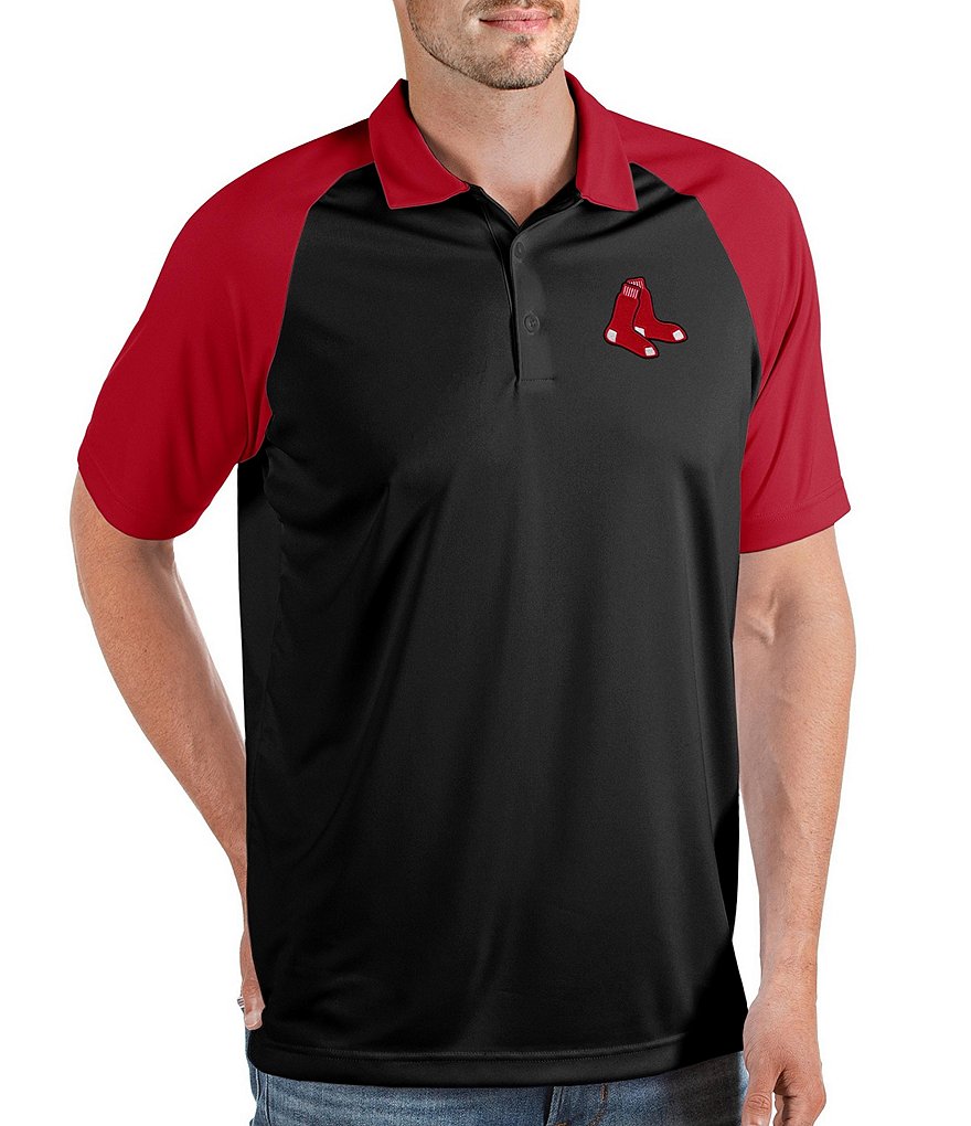 Antigua MLB Boston Red Sox Nova Short-Sleeve Colorblock Polo Shirt - L