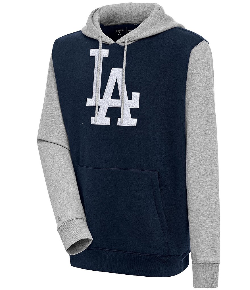 Antigua MLB Chenille Patch Victory Sweatshirt, Mens, L, Los Angeles Dodgers Navy