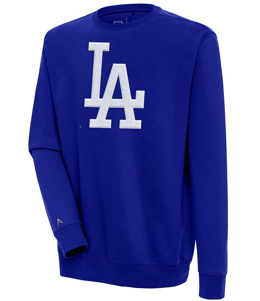 Antigua MLB Chenille Patch Victory Sweatshirt, Mens, L, Los Angeles Dodgers Dk Royal