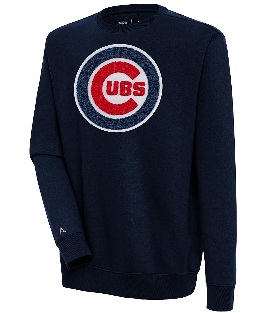 Antigua MLB Chenille Patch Victory Sweatshirt, Mens, S, Chicago Cubs Dk Red