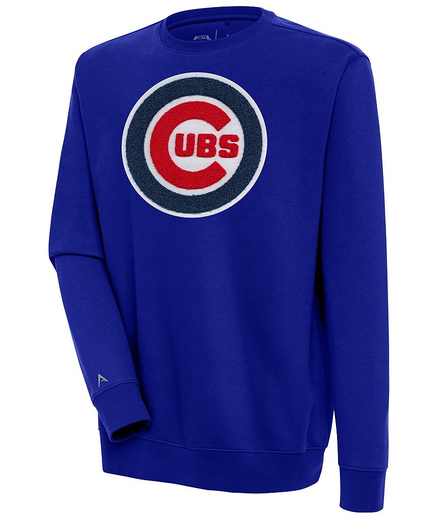 Antigua MLB Chenille Patch Victory Sweatshirt, Mens, S, Chicago Cubs Dk Red