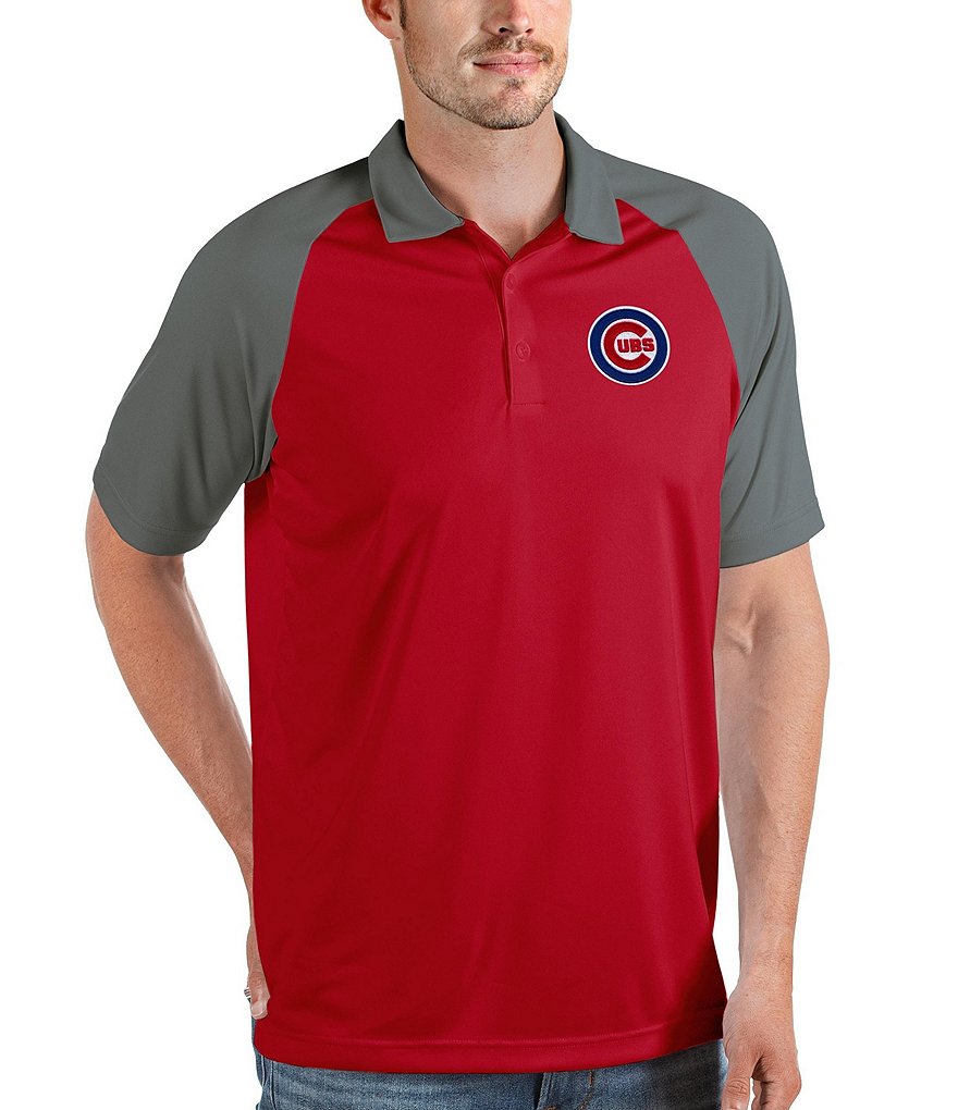 Antigua MLB Chicago Cubs Nova Short-Sleeve Colorblock Polo Shirt