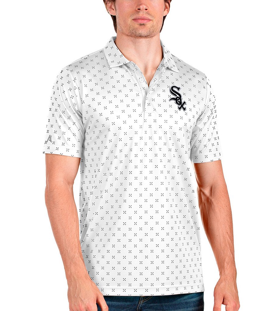 Antigua MLB Chicago Cubs Spark Short-Sleeve Polo Shirt, Mens, S, White