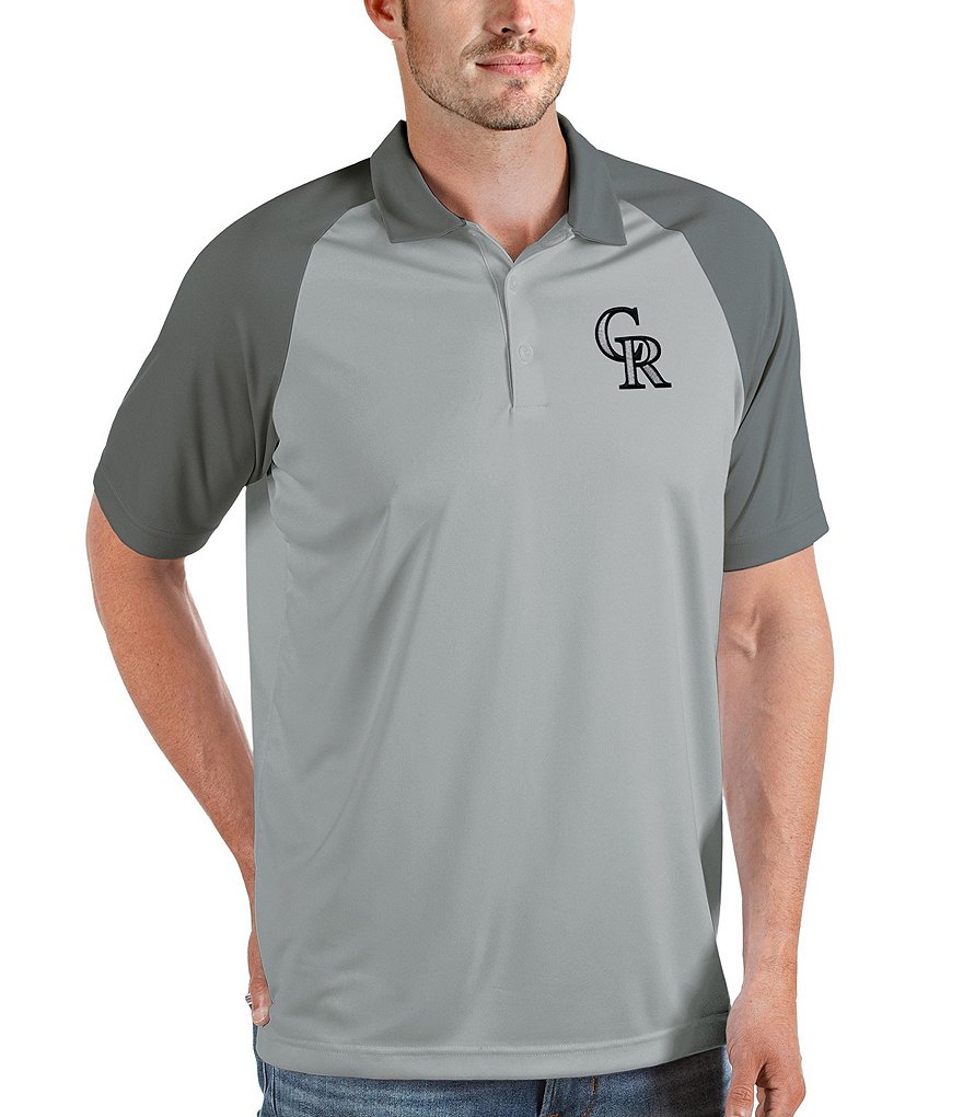Antigua MLB Colorado Rockies Nova Short-Sleeve Colorblock Polo Shirt