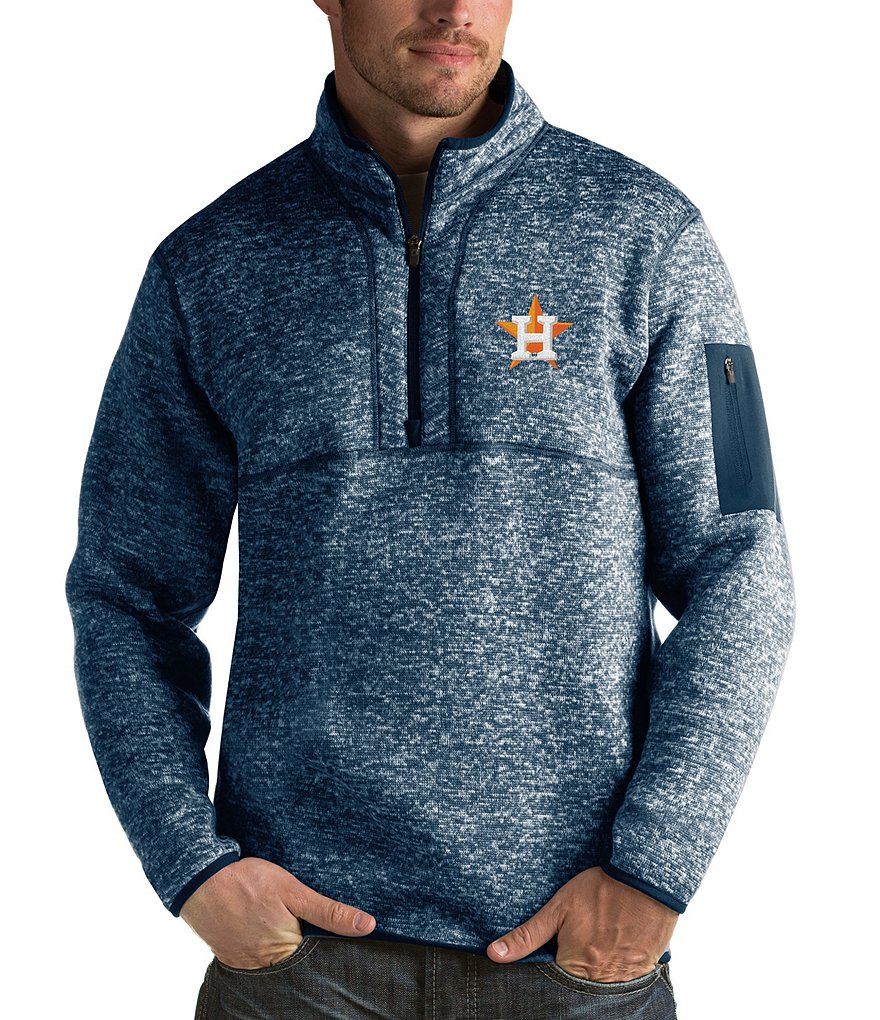 Houston Astros Antigua Women's Portal Quarter-Zip Pullover Top - Navy