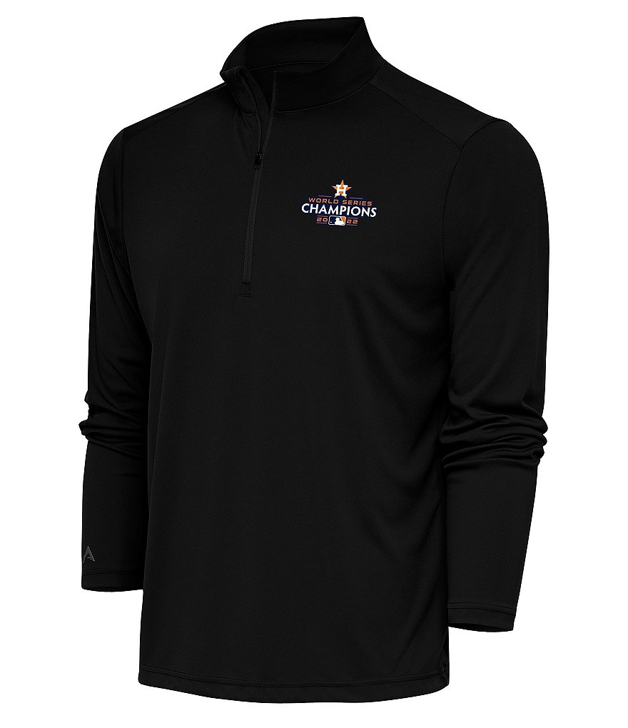 Antigua Houston Astros Black Compression Long Sleeve Dress Shirt, Black, 70% Cotton / 27% Polyester / 3% SPANDEX, Size L, Rally House