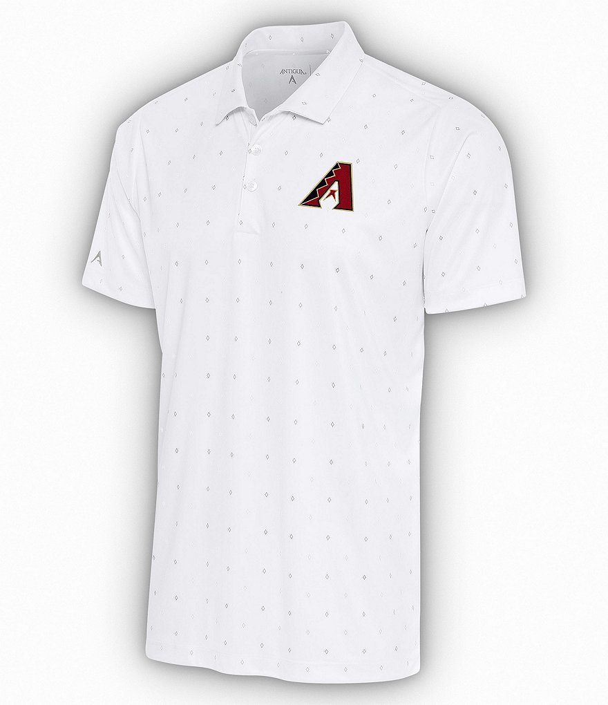 Antigua MLB National League 19th Hole Short Sleeve Polo Shirt, Mens, L, Los Angeles Dodgers Grey Heather