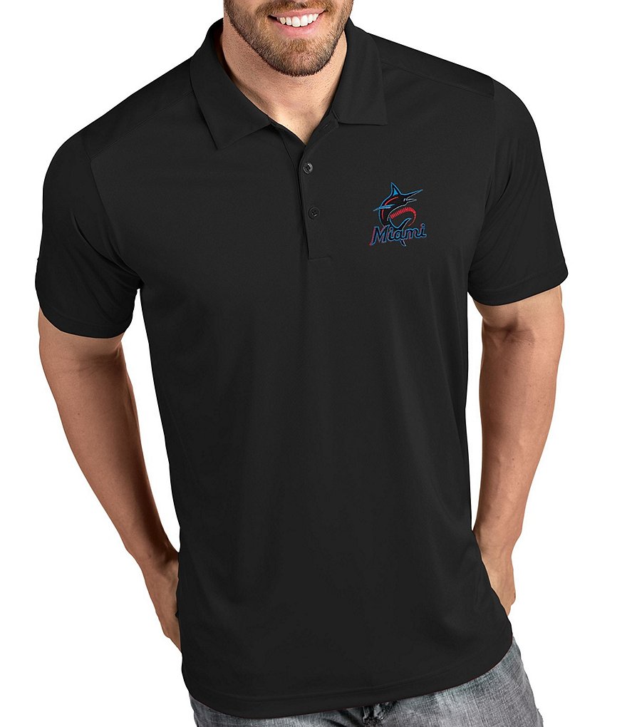 Antigua MLB Miami Marlins Nova Short-Sleeve Colorblock Polo Shirt