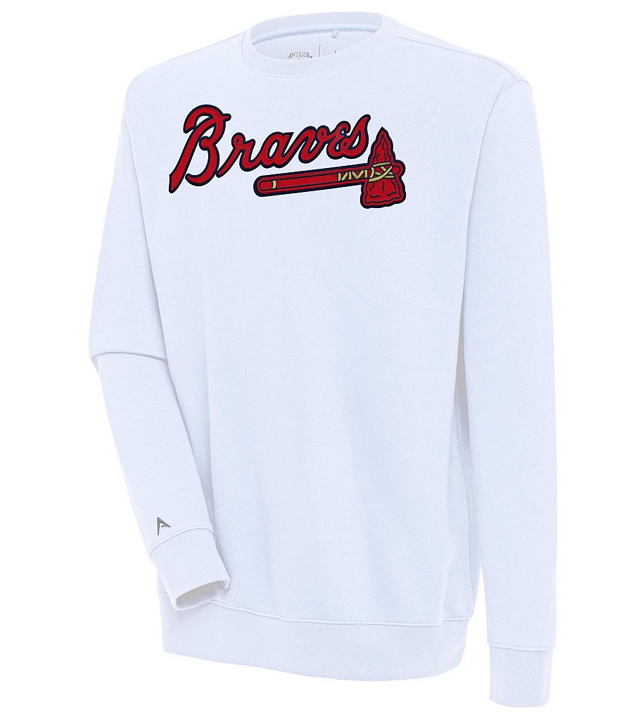 Antigua MLB National League Victory Crew Sweatshirt, Mens, S, Atlanta Braves Navy