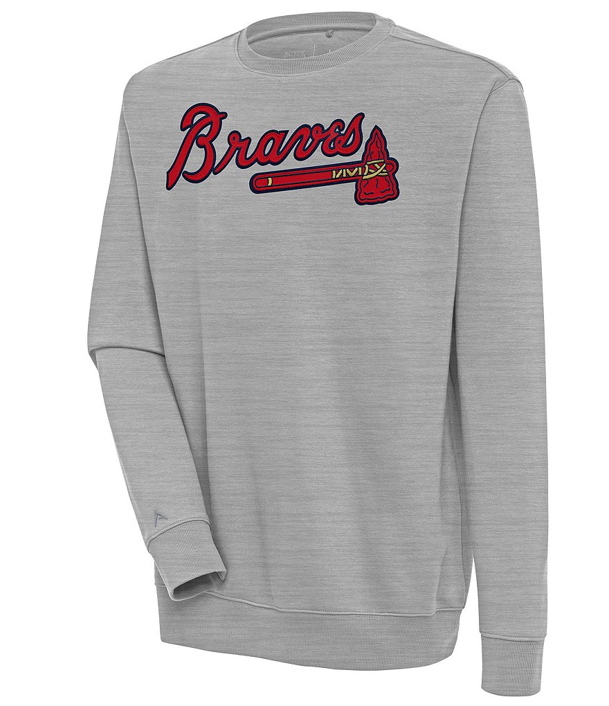 Antigua MLB National League Victory Crew Sweatshirt, Mens, S, Atlanta Braves Navy