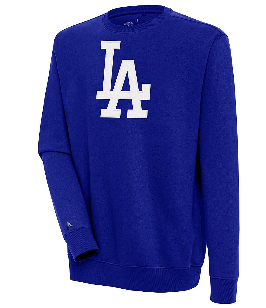 Antigua MLB National League Victory Crew Sweatshirt, Mens, S, Los Angeles Dodgers Grey Heather