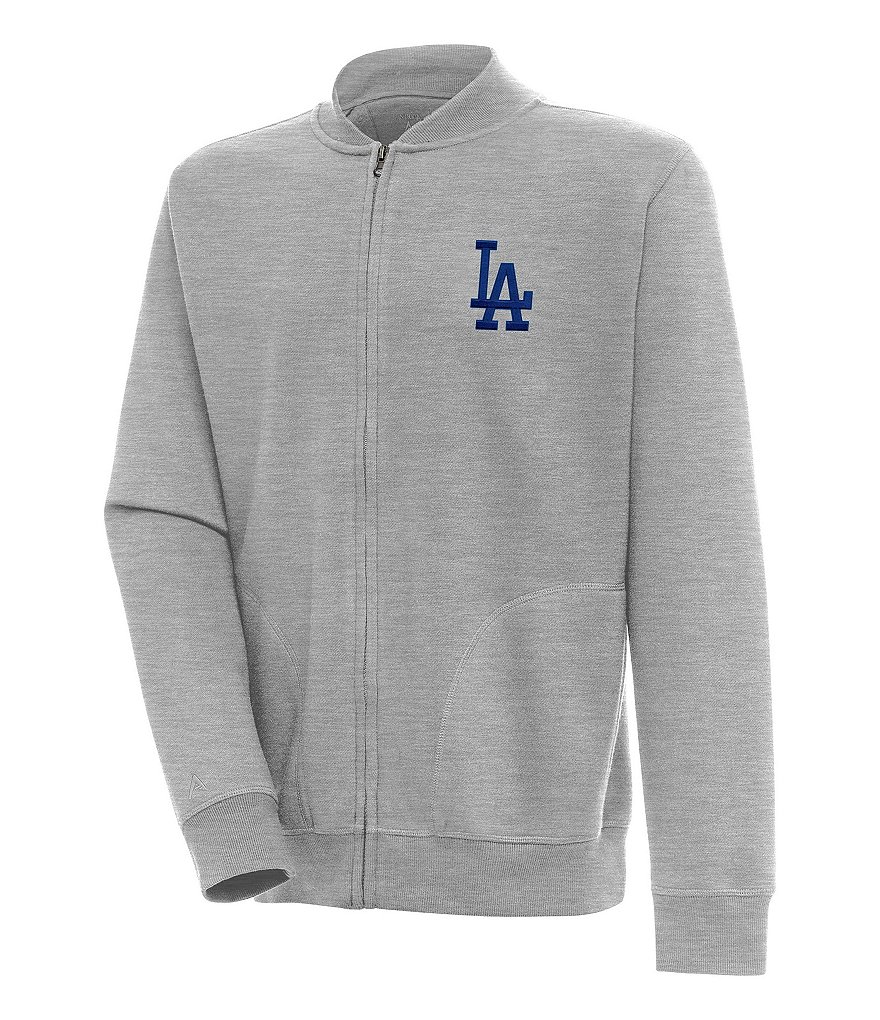 Antigua MLB Los Angeles Dodgers Men's Victory Full Zip Jacket, Black, Medium, Cotton