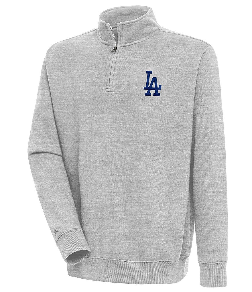 Antigua MLB National League Victory Crew Sweatshirt, Mens, S, Los Angeles Dodgers Grey Heather