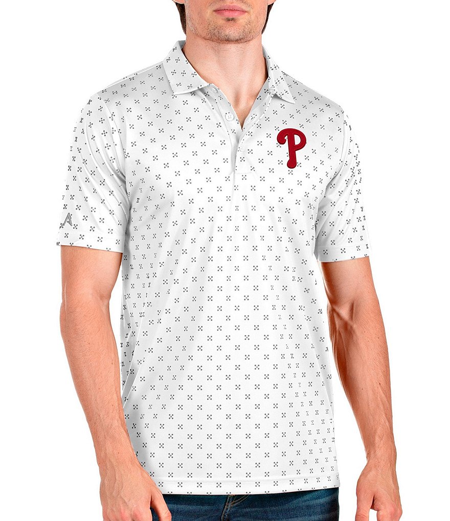 Antigua MLB Philadelphia Phillies Spark Short-Sleeve Polo Shirt