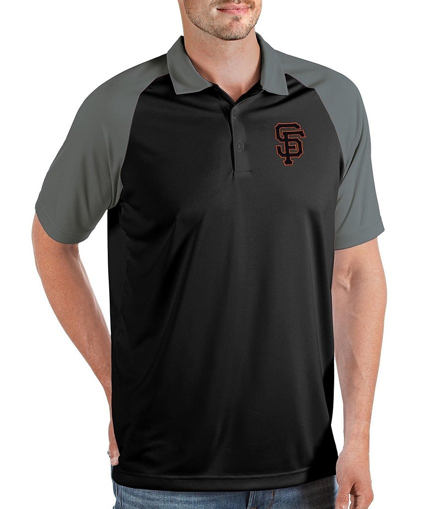 MLB San Francisco Giants Men's Golf Polo Shirt Short Sleeve Black - Men XL