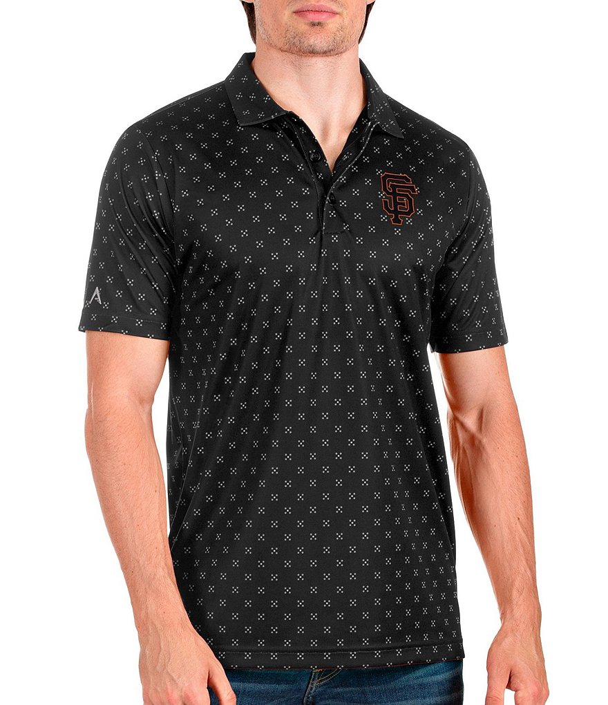 MLB San Francisco Giants Men's Golf Polo Shirt Short Sleeve Black - Men XL