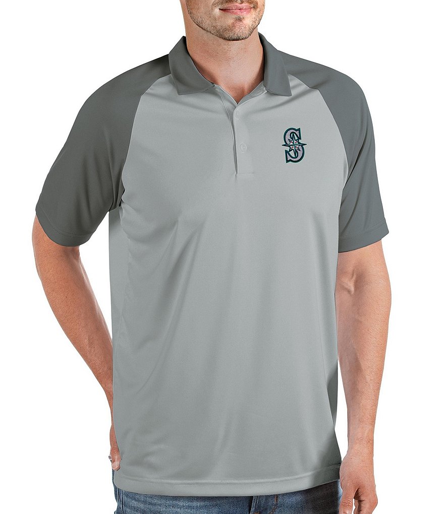 Antigua MLB Seattle Mariners Nova Short-Sleeve Colorblock Polo Shirt - M