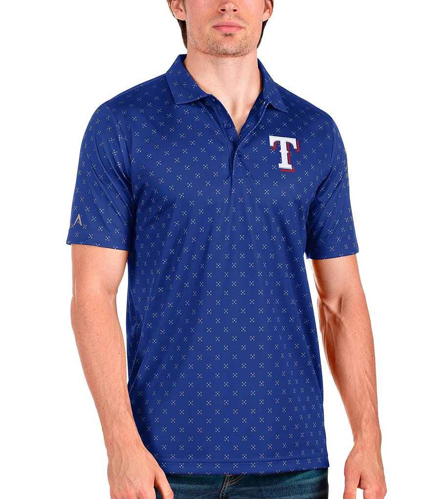 Antigua Men's Texas Rangers Game Day Woven Fishing Shirt