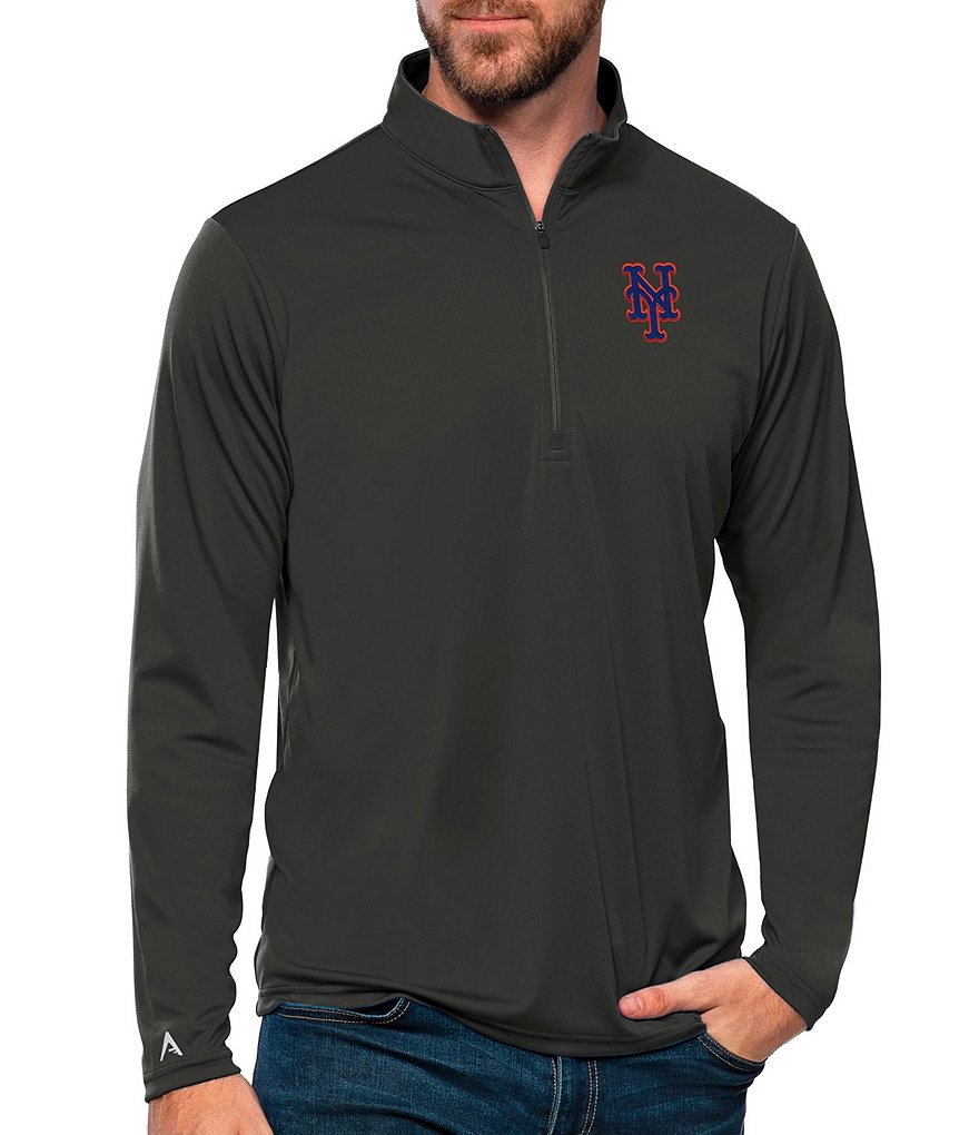 Antigua Louisville Bats Navy Blue Tribute Long Sleeve 1/4 Zip Pullover, Navy Blue, 100% POLYESTER, Size S, Rally House
