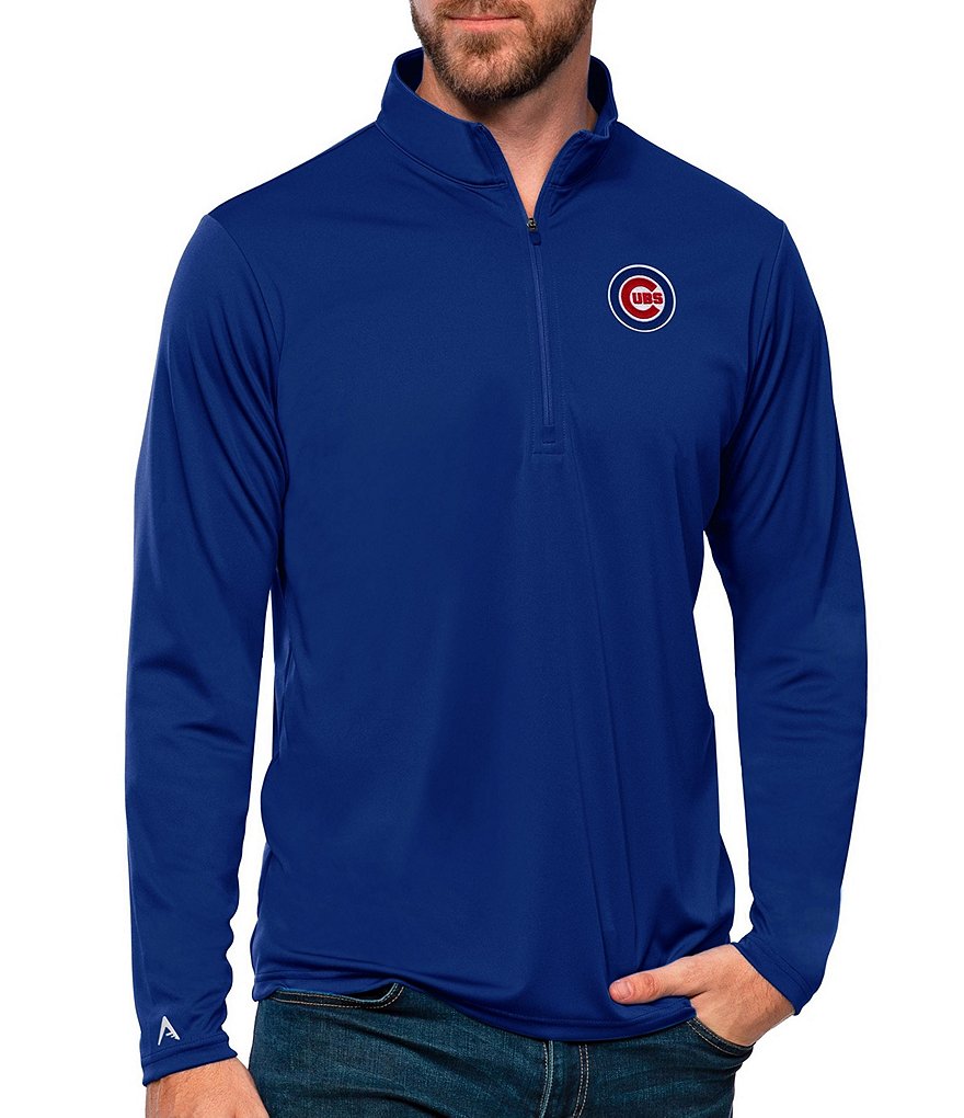 Antigua Apparel / Men's Detroit Lions Vanquish Blue Quarter-Zip