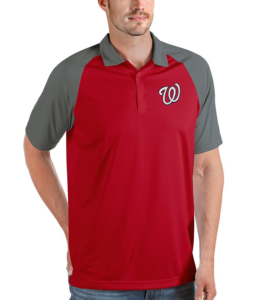 Antigua MLB Washington Nationals Nova Short-Sleeve Colorblock Polo Shirt - S