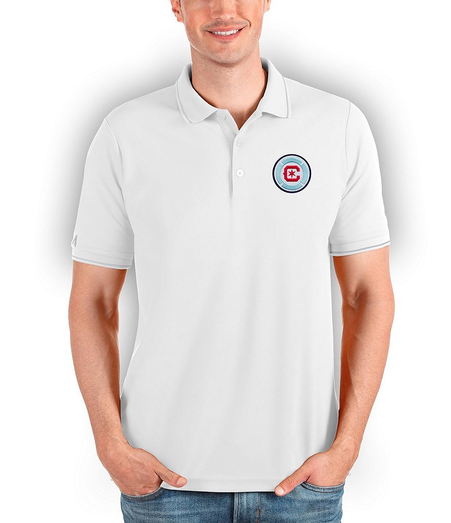 Buy the Mens Blue Chicago Cubs World Series Champions Short Sleeve Polo  Shirt Sz M