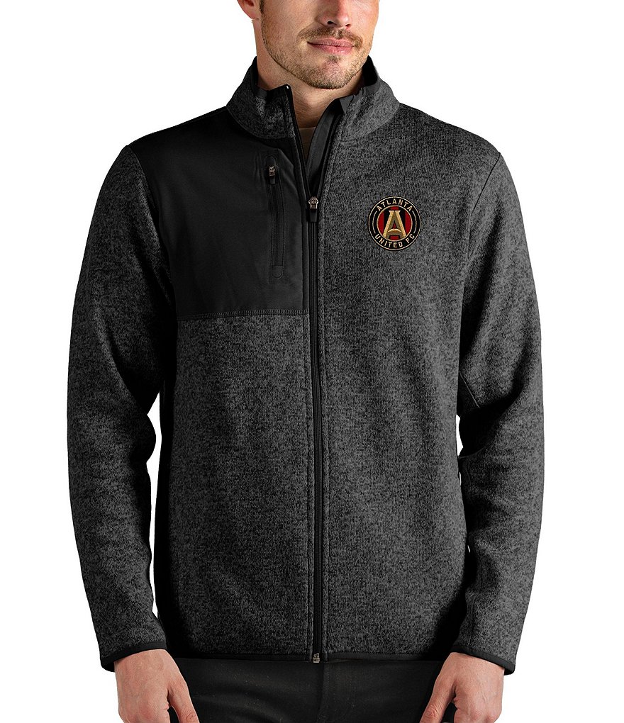 Antigua Women's MLS Eastern Conference Protect Full-Zip Jacket, Mens, S, Atlanta United FC Dark Red/Smoke