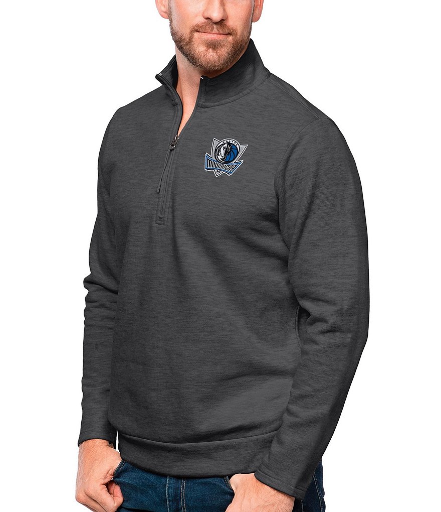 Men's Denver Broncos Antigua Oatmeal Gambit Quarter-Zip