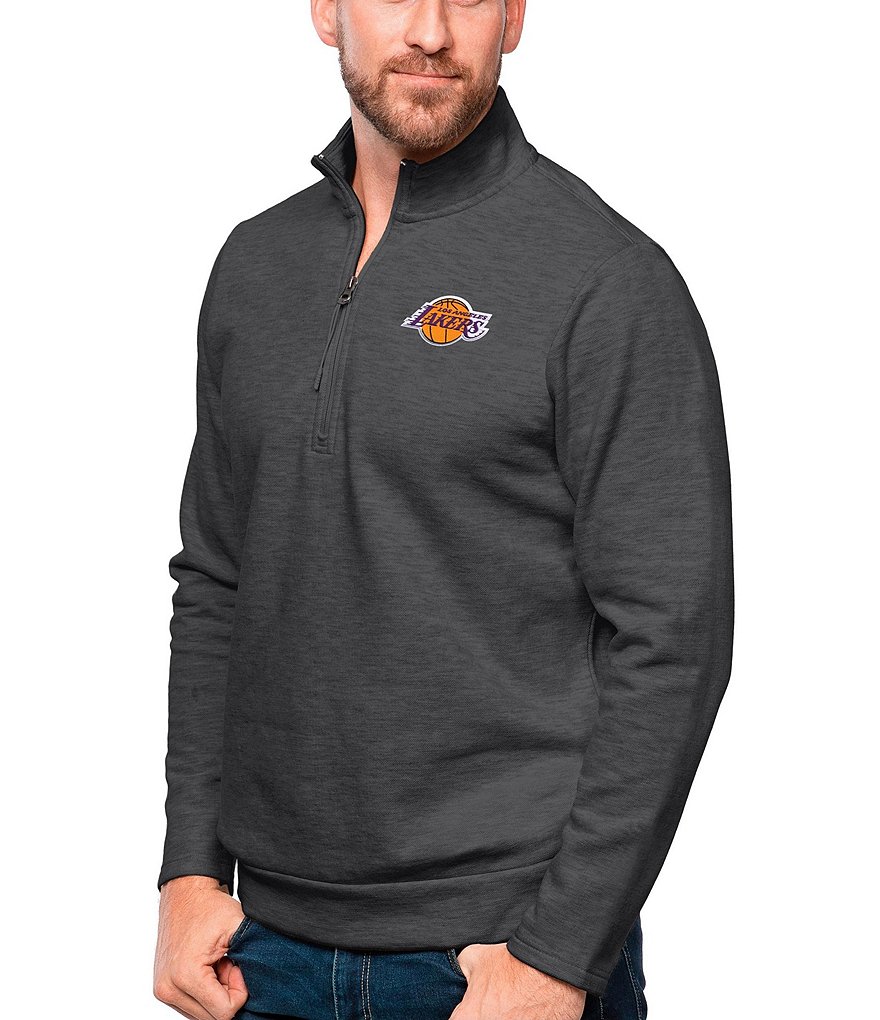 Men's Denver Broncos Antigua Oatmeal Gambit Quarter-Zip