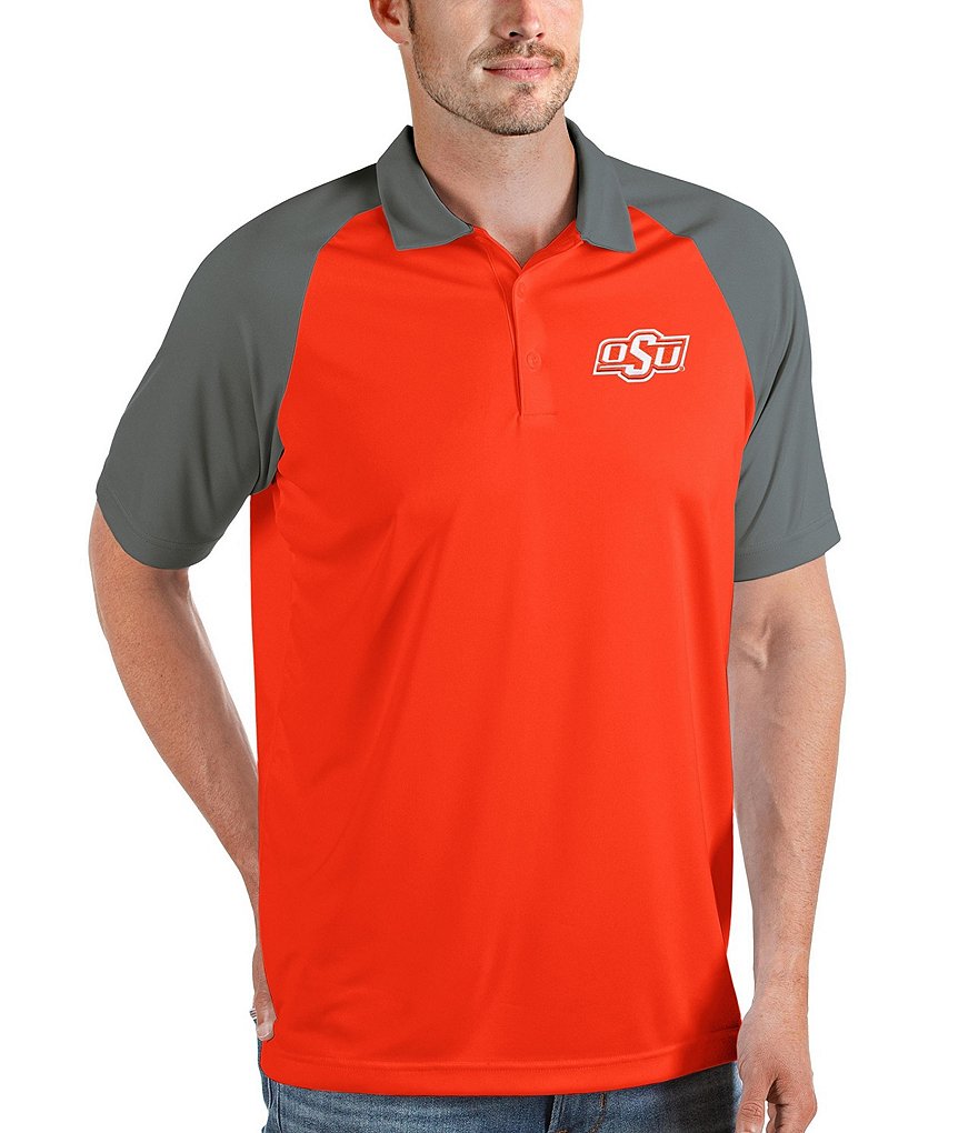 Nike Men's Oklahoma State Cowboys Orange Dri-Fit Coaches Polo, Small