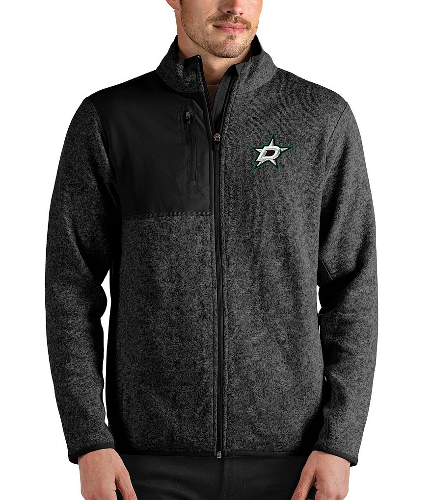 Antigua Dallas Stars Heather Gray Course Full-Zip Jacket