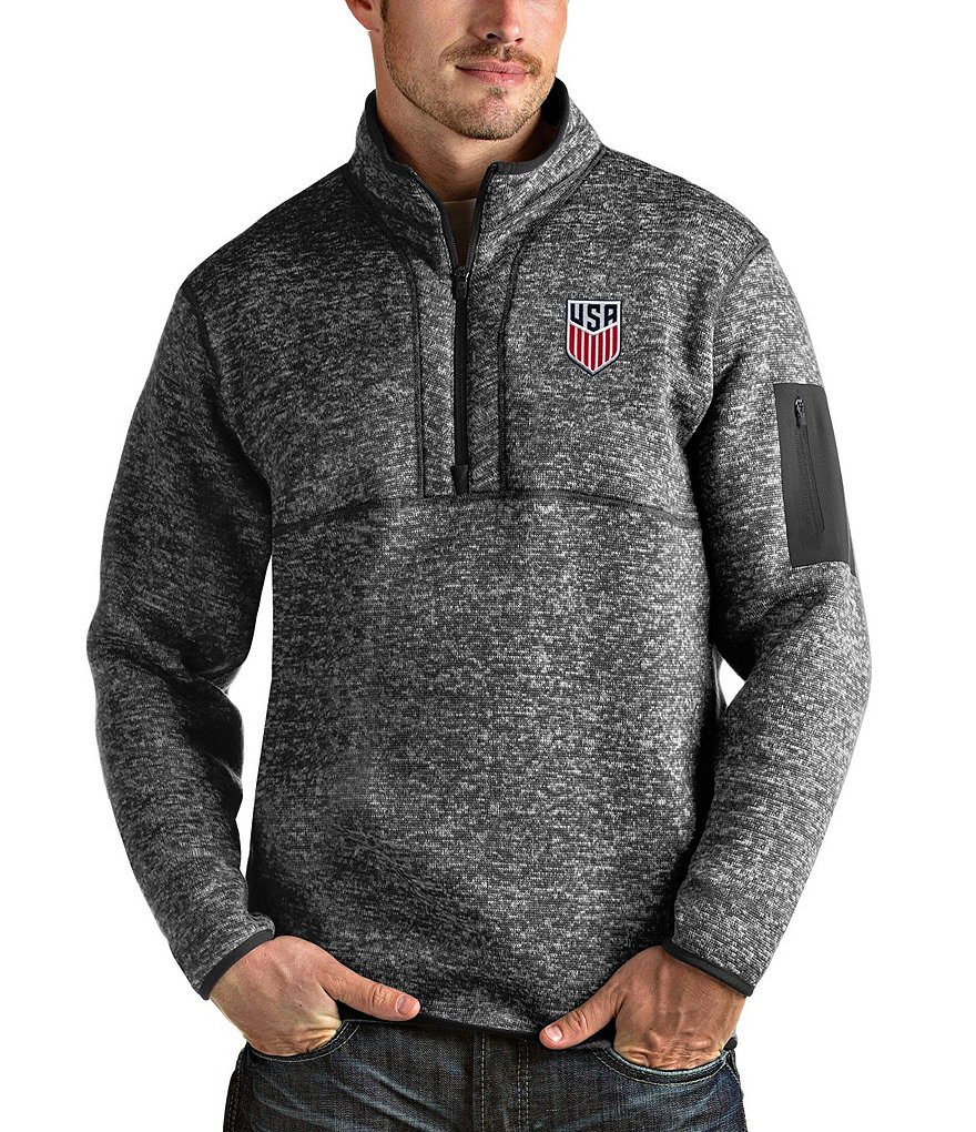 Antigua Iowa Cubs Grey Fortune Big and Tall 1/4 Zip Pullover, Grey, 100% POLYESTER, Size 2XLT, Rally House