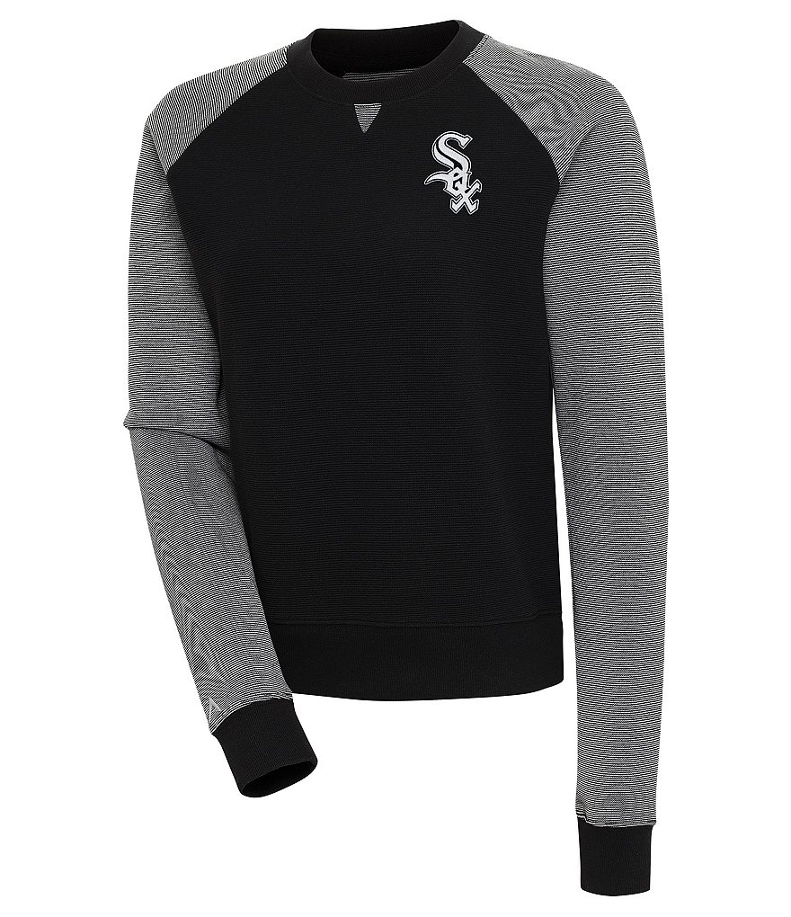 Boston Red Sox Antigua Flier Bunker Pullover Sweatshirt - Black