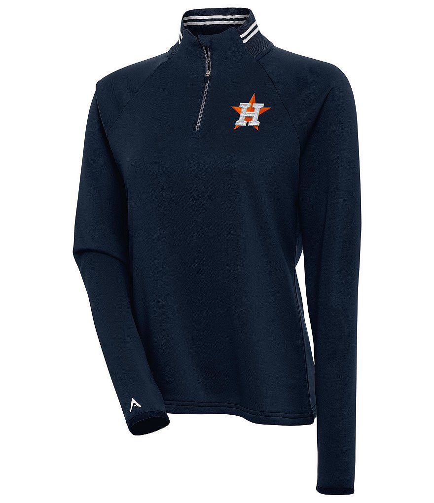 Houston Astros Antigua Team Quarter-Zip Pullover Top - Navy