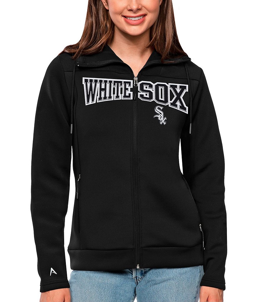 Antigua Milwaukee Brewers Women's Grey Axe Bunker Hooded Sweatshirt, Grey, 86% Cotton / 11% Polyester / 3% SPANDEX, Size XL, Rally House