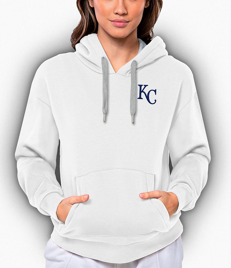 Women's Antigua Heather Gray Kansas City Chiefs Victory Pullover Hoodie Size: Small