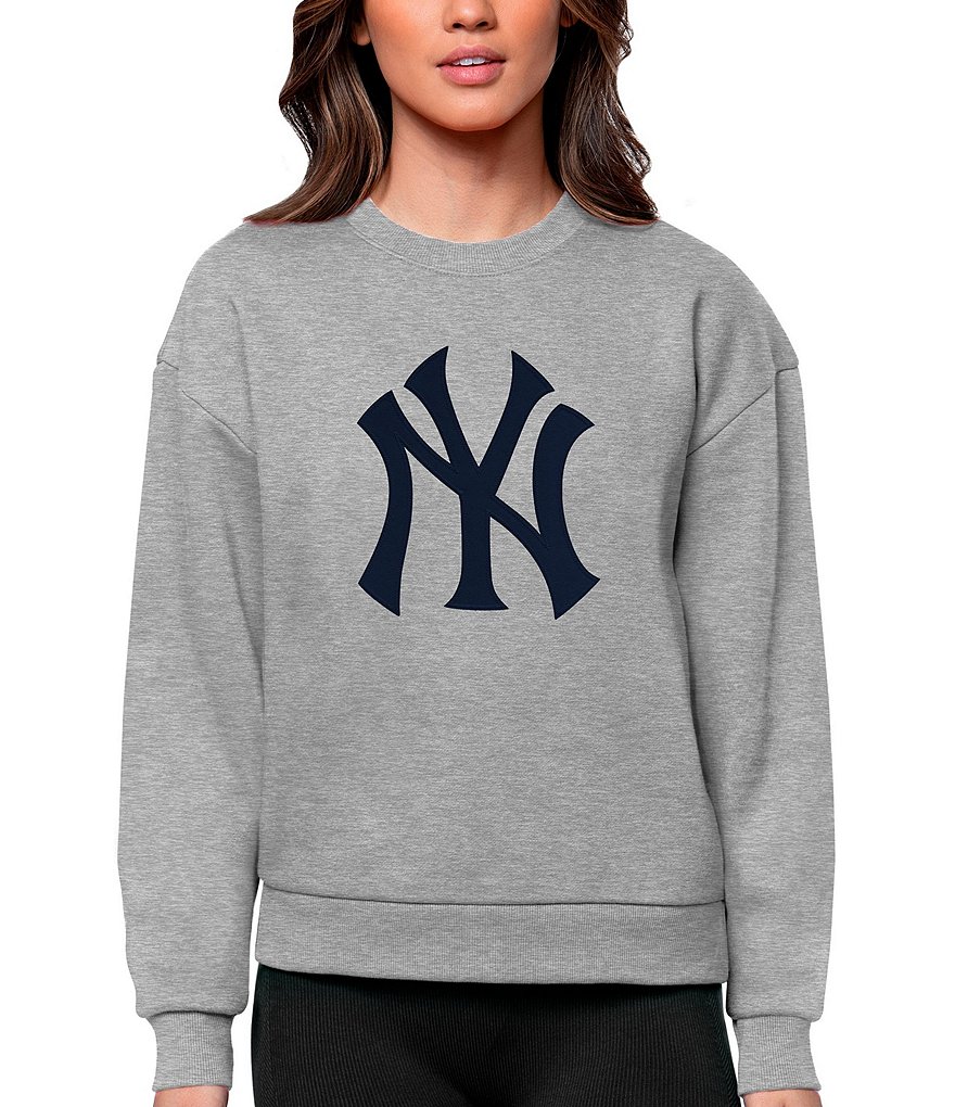 Antigua Women's MLB Chenille Patch Victory Sweatshirt, Mens, L, New York Yankees Black