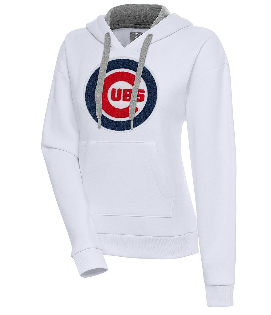 Chicago Cubs Antigua Victory Pullover Hoodie - Heathered Gray, Men's, Size: Medium