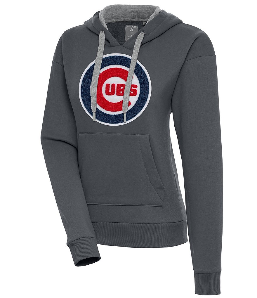 Chicago Cubs Antigua Victory CB Chenille Pullover Hoodie - Navy