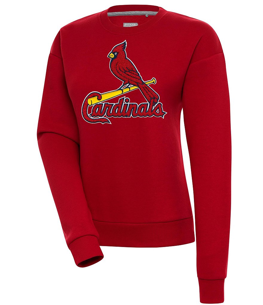 Antigua Women's St. Louis Cardinals Gray Victory Crew Pullover