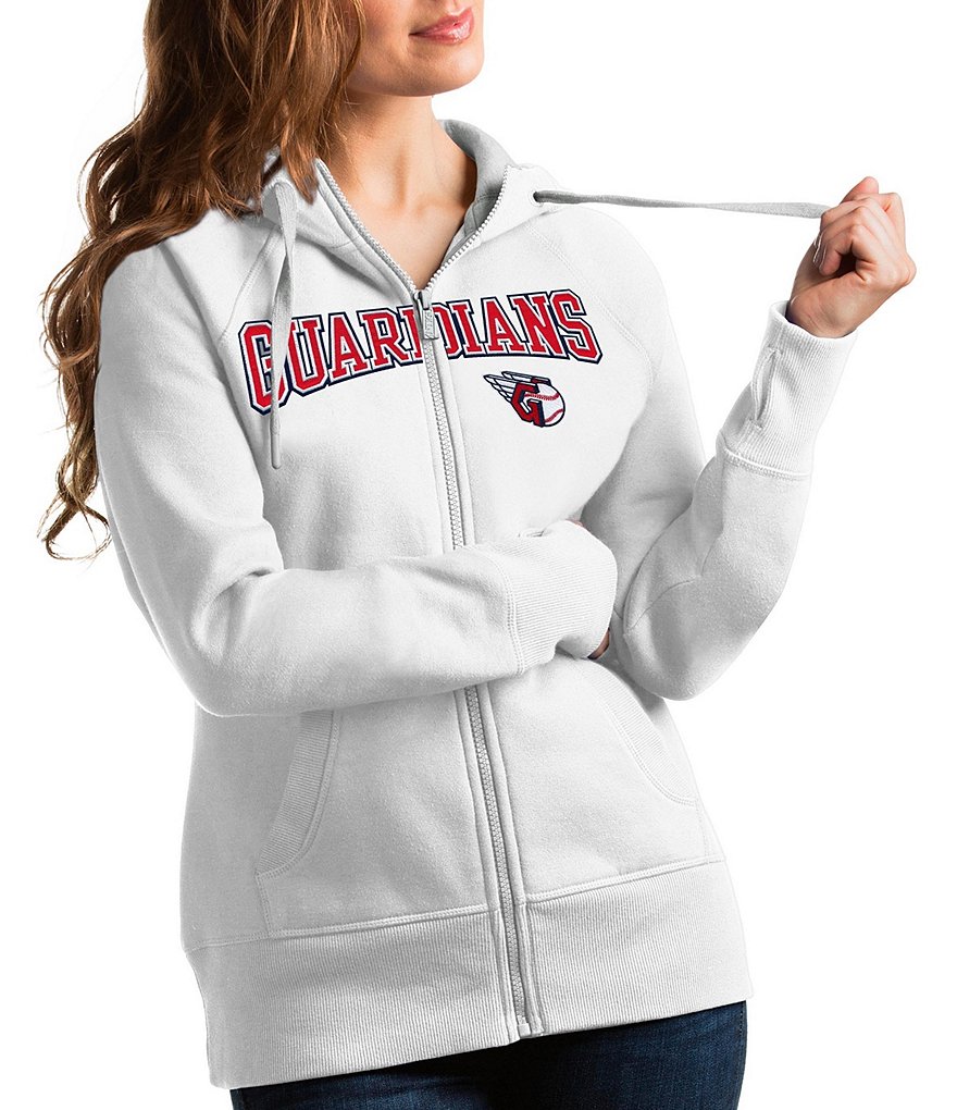 Antigua Women's MLB Cleveland Guardians Front Logo Full-Zip Hoodie - M