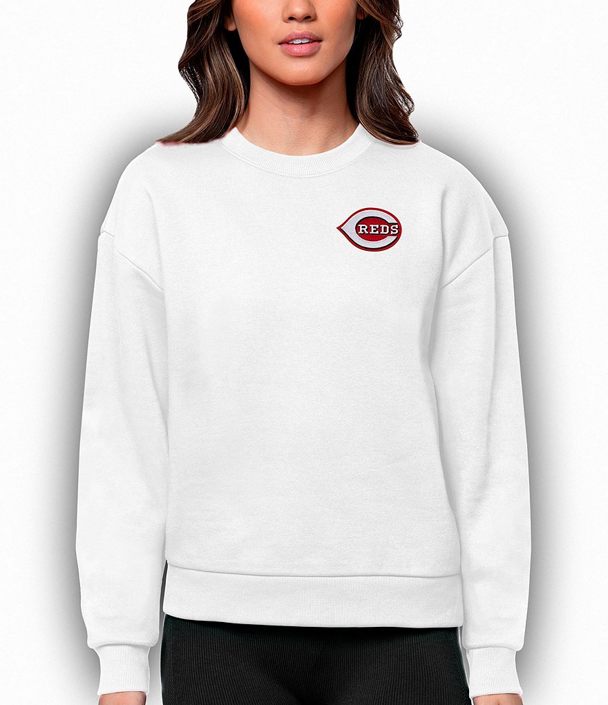 Antigua Women's St. Louis Cardinals White Victory Crew Pullover