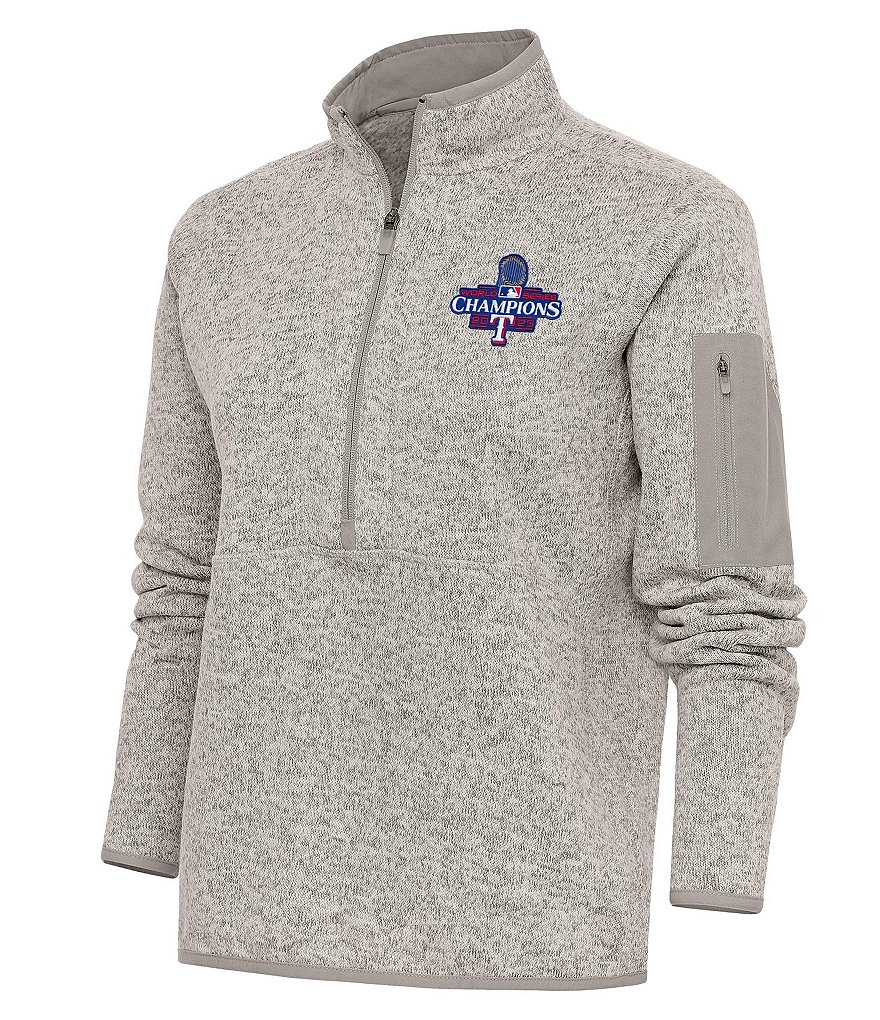 Antigua Women's MLB Texas Rangers 2023 World Series Champions Fortune  Half-Zip Pullover