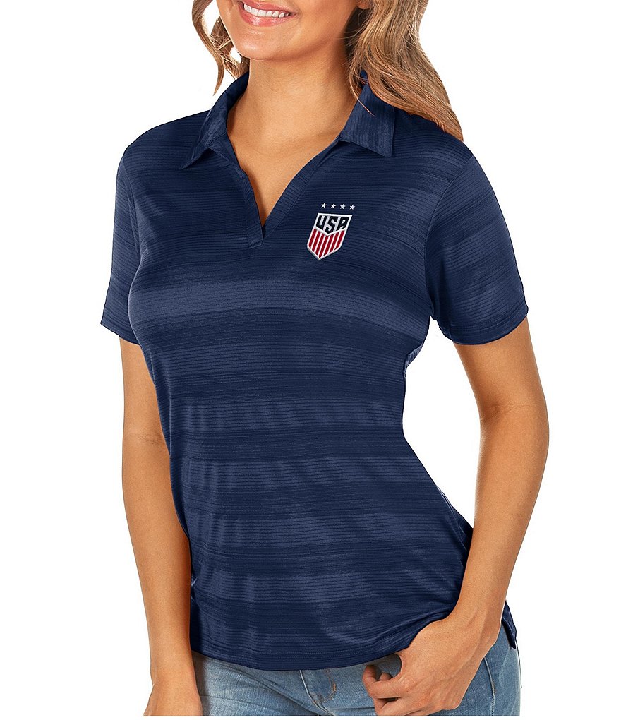 ベスト アンティグア レディース ポロシャツ トップス Washington Nationals Antigua Women´s Compass  Polo Charcoal - トップス