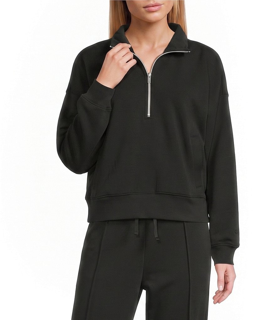 Antonio Melani Active Tencel Stand Collar Quarter Zip Long Sleeve