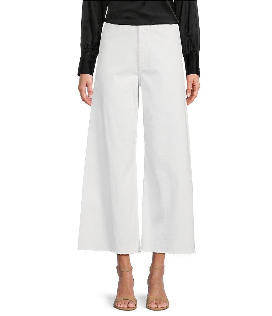 Antonio Melani Alexandra Wide Leg Raw Hem Twill Chino Pants | Dillard's