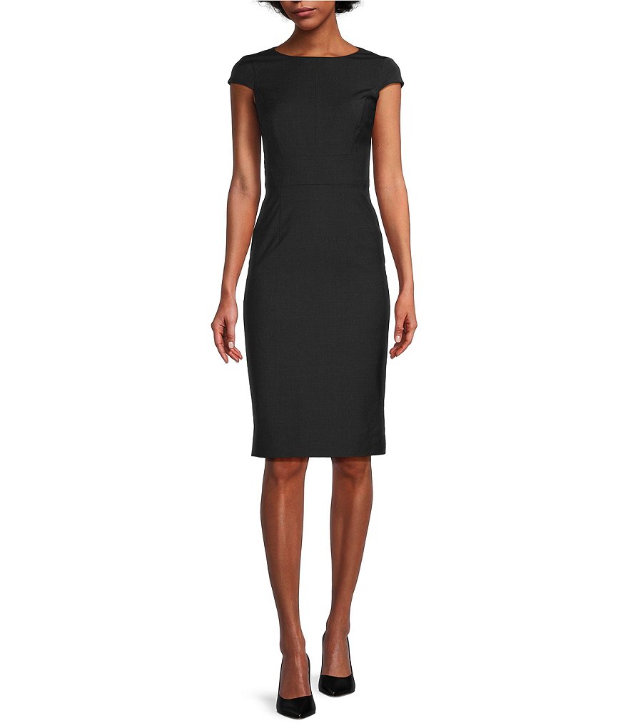 Antonio Melani Avery Round Neck Cap Sleeve Wool Blend Sheath Bodycon ...