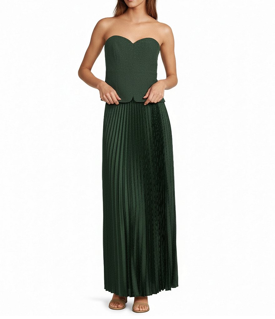 Antonio Melani Billie Crepe Strapless Pleated Maxi Dress | Dillard's